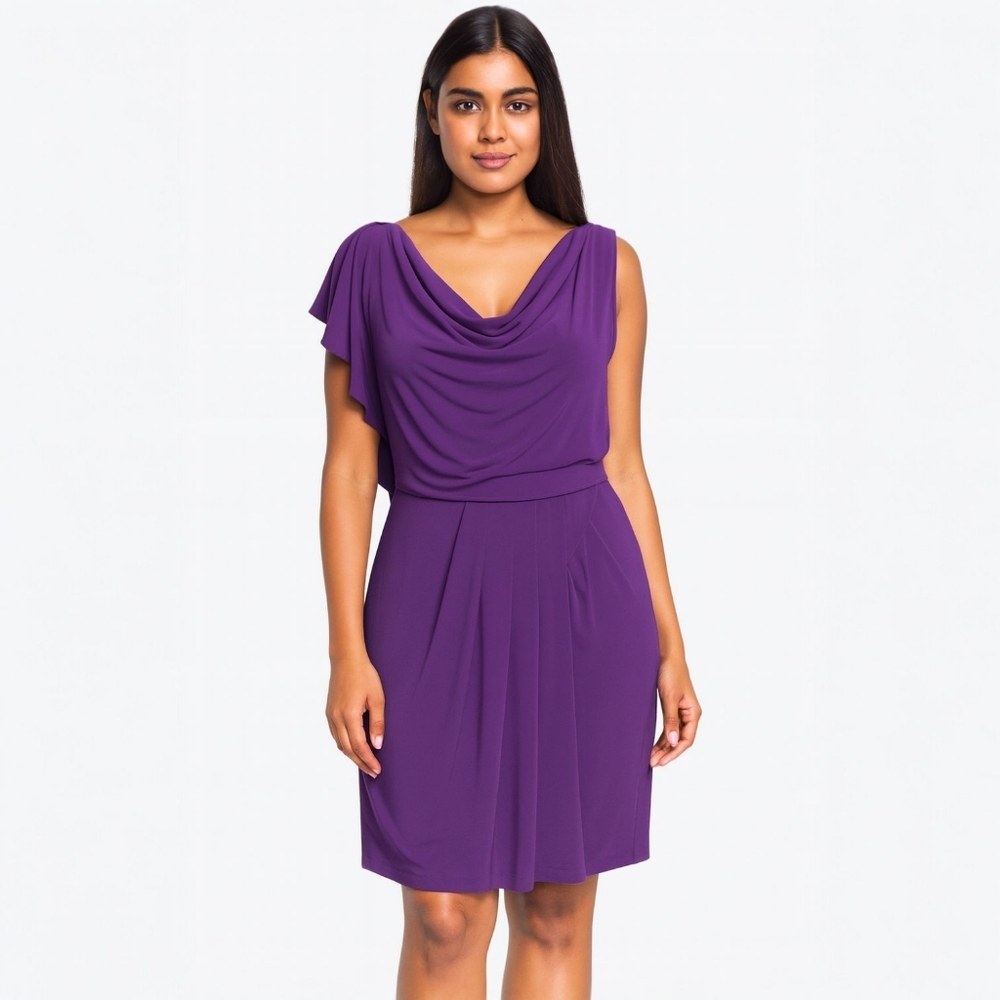 Vince Camuto Women's Acai Asymmetrical Flutter Sleeves Wrap Dress Size 4